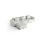 118-inch modular sofa can be converted into an oversized sofa bed Free conversion sofa set flexible configuration, soft corduroy cloud velvet fabric