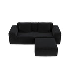 Modular Convertible Oversized Chaise Longue Sofa- Soft Corduroy Velvet, Flexible Setup