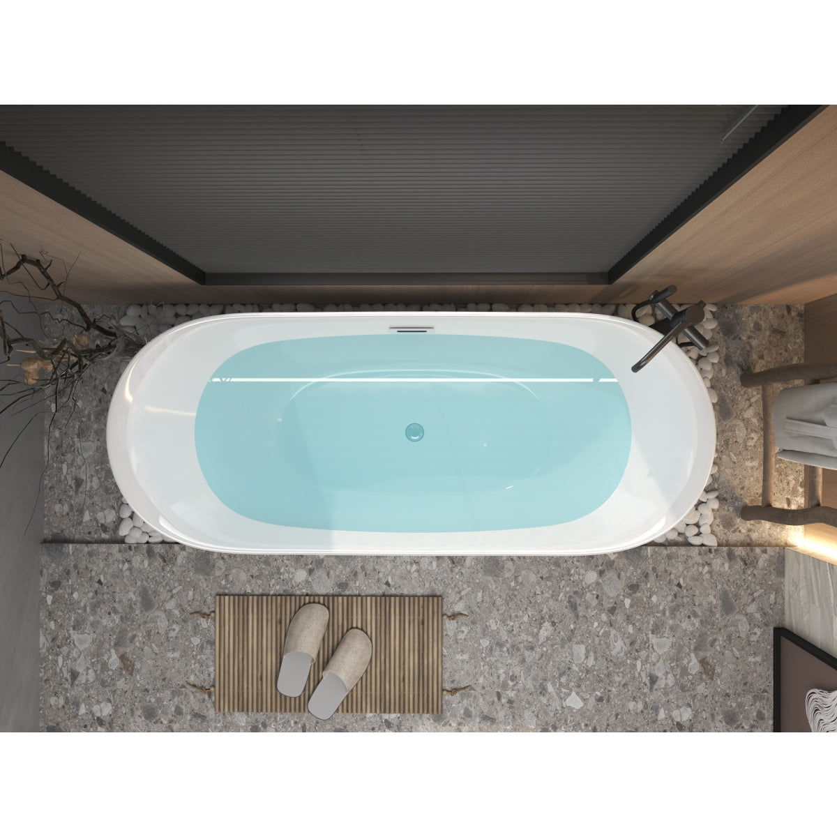 Gloss White Acrylic Freestanding Tub