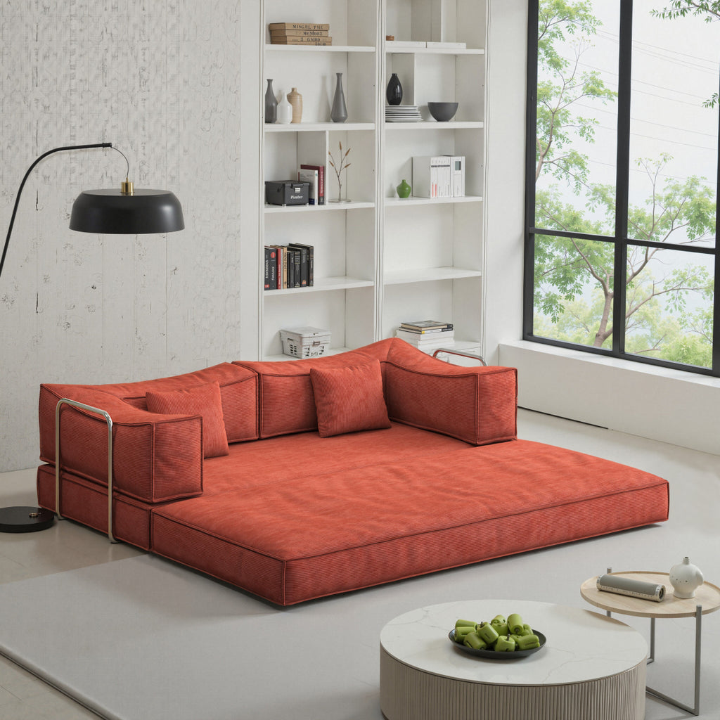 78.8inch  Modular sofa, convertible pudding block sofa, floor-standing sofa bed with armrests and comfortable sofa bed, compression sofa for living