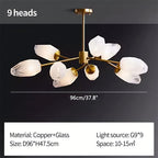 Crystal Bud Copper Chandelier for Living Room