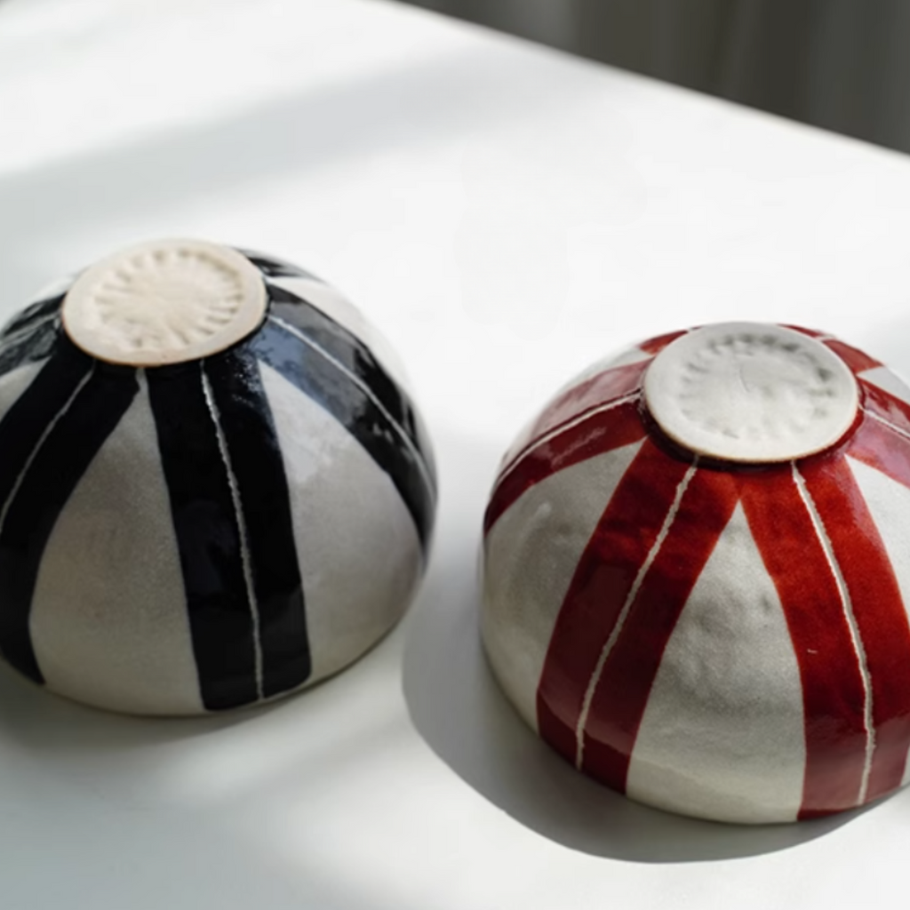 Mino Ware Vintage Underglaze Tokusa Couple Bowl Set – Wooden Box Edition