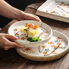 Fukutora Ware Hand-Painted Maple Leaf Plate