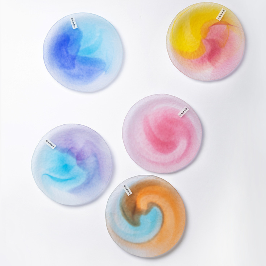 Mizuno Glass Handcrafted Candy-Colored Monet Impression Glass Plate Gift Set