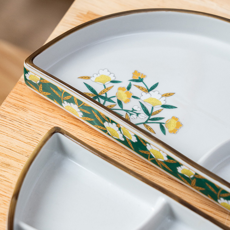 Mino Ware Usuyama Half-Moon Divided Plate