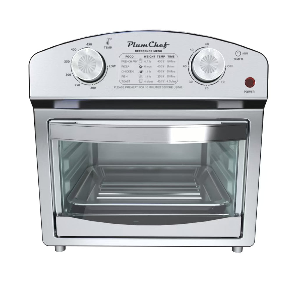 12.5 Quart 7-in-1 Stainless Steel Convection Toaster Oven 1500W 5 Pre-Set Menus Silver