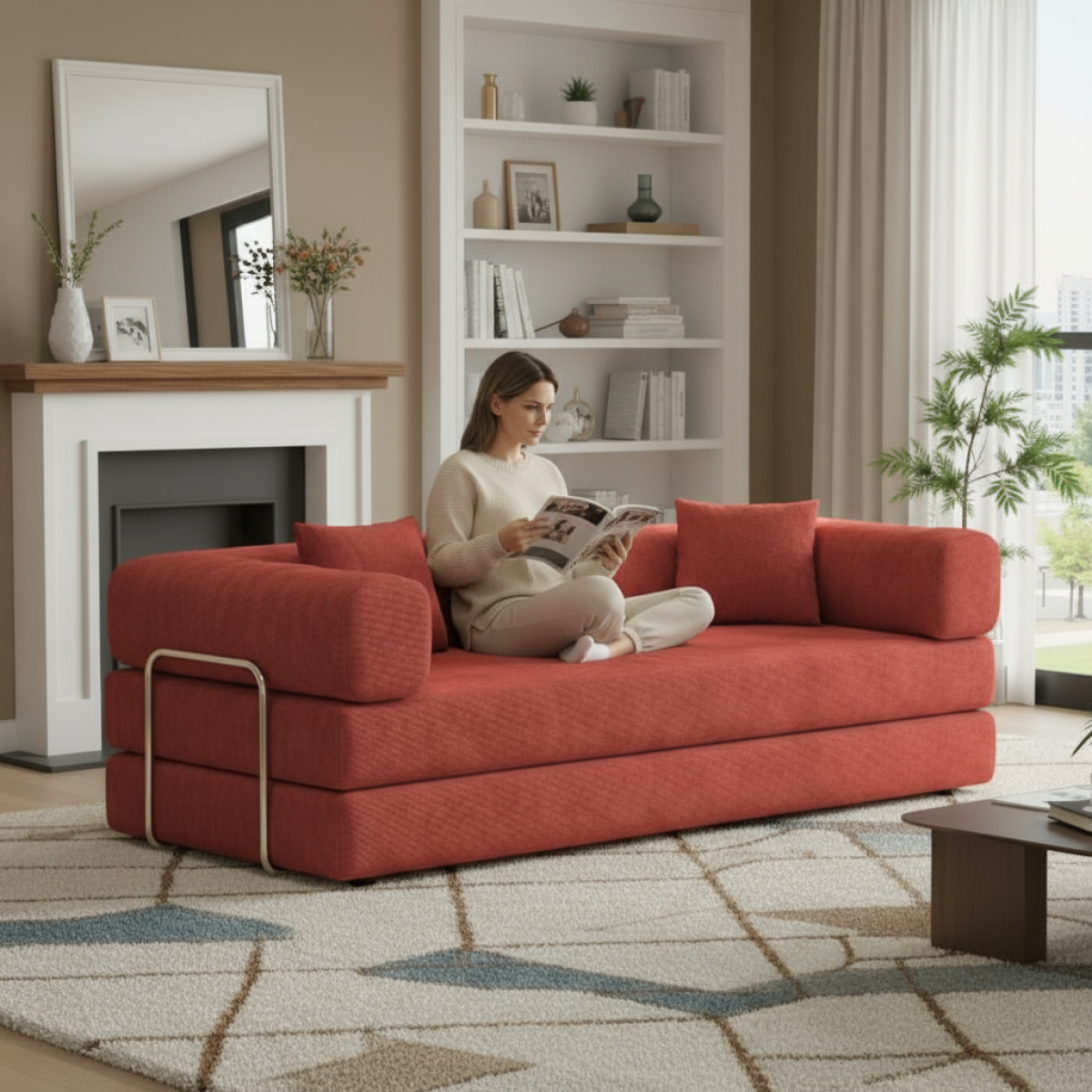 78.8" Modular Sofa, Comfortable Floor Sofa for Living Room