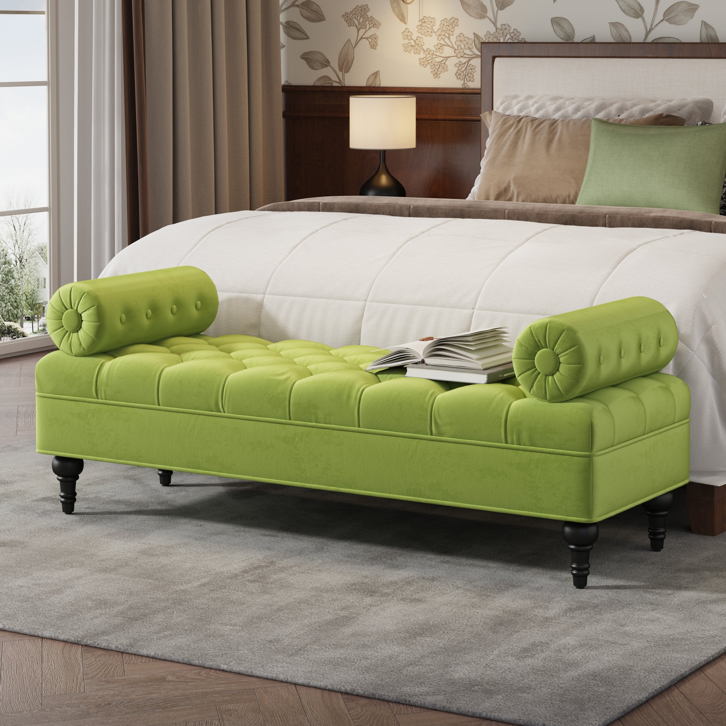 Modern Bedroom Bench in Green