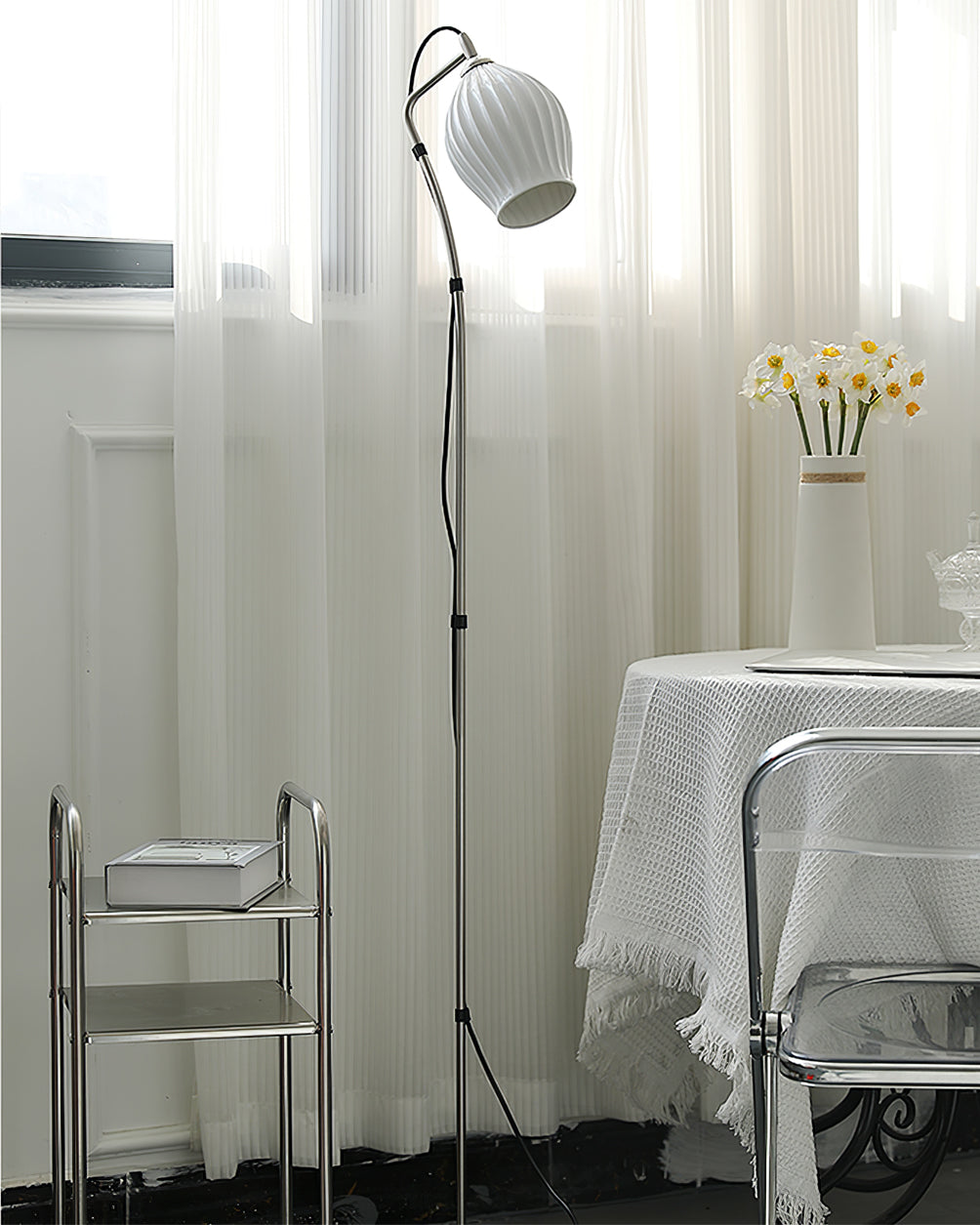 Ceramic Ribbed Floor Lamp