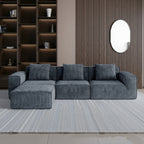 118-inch modular sofa can be converted into an oversized sofa bed Free conversion sofa set flexible configuration, soft corduroy cloud velvet fabric