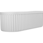 67" Freestanding Solid Surface Bathtub, Luxury Engineered Stone Resin Freestanding Soaking Bathtub with Overflow and Pop-up Drain cUPC Certified,