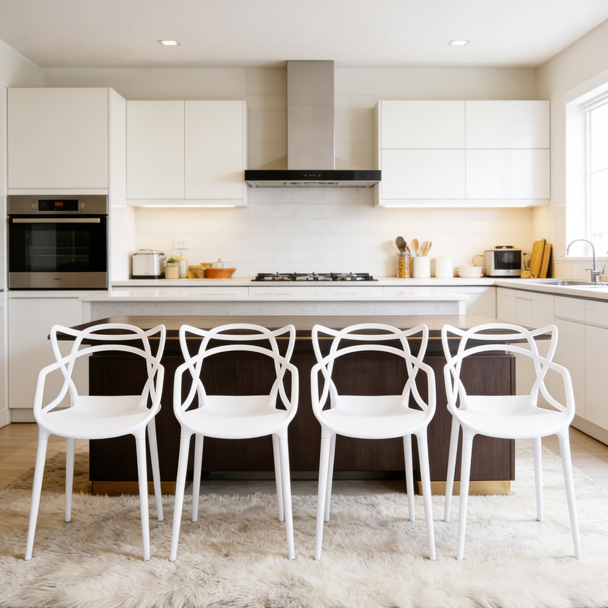 Plastic Dining CHAIR 4PCS white