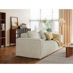 118-inch modular sofa can be converted into an oversized sofa bed Free conversion sofa set flexible configuration, soft corduroy cloud velvet fabric
