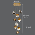 Ice Cube Textured Glass Chandelier