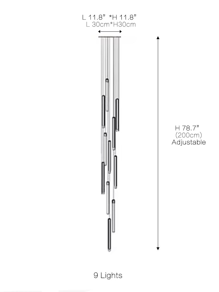 Crystal Tube Chandelier