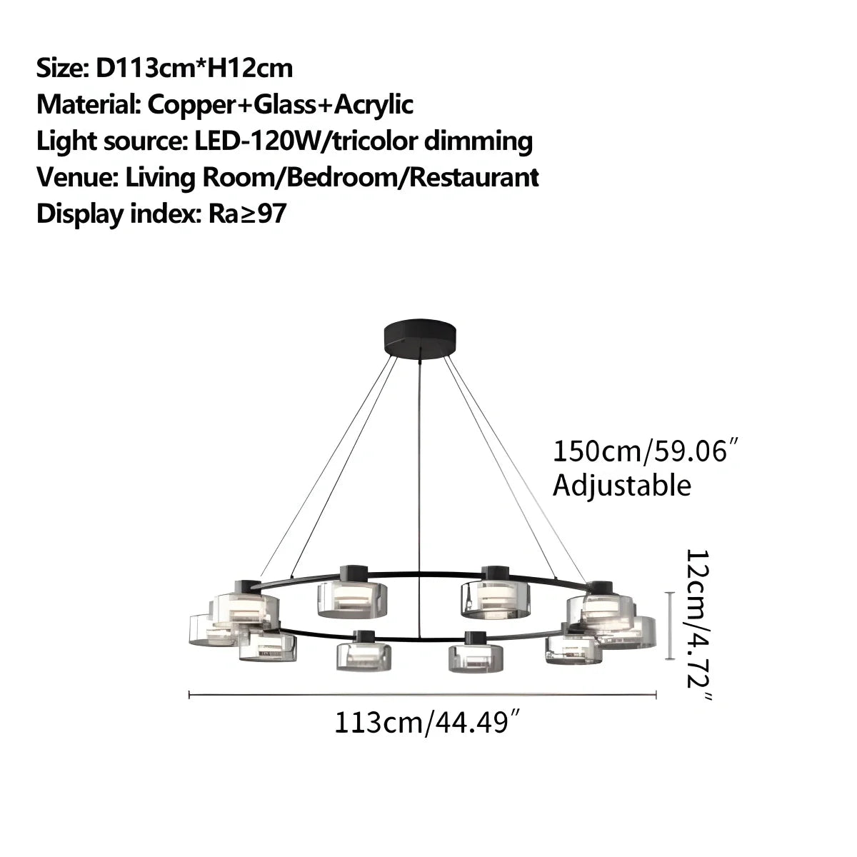 Light Luxury Creative Glass Chandelier