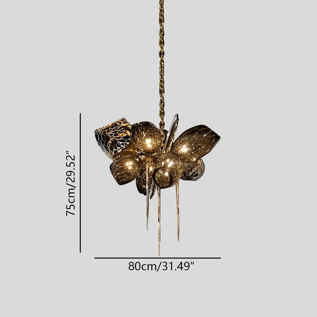 Kallisto Sculptural Glass Chandelier for Dining Room