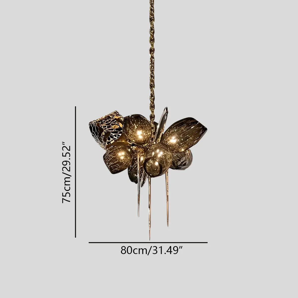 Kallisto Sculptural Glass Chandelier for Dining Room