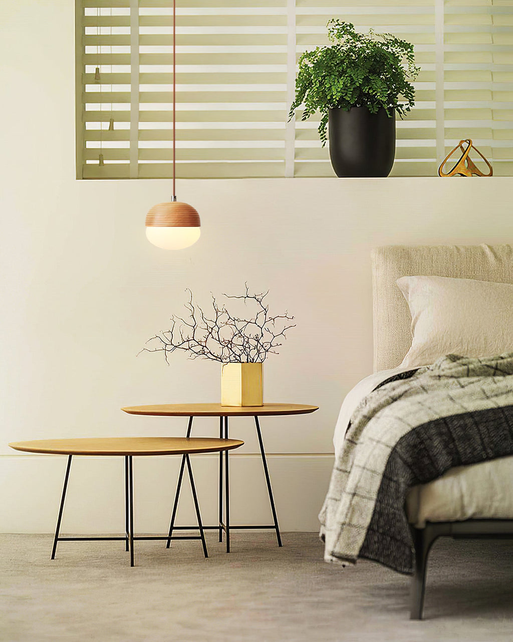 Wood Nut Pendant Lamp