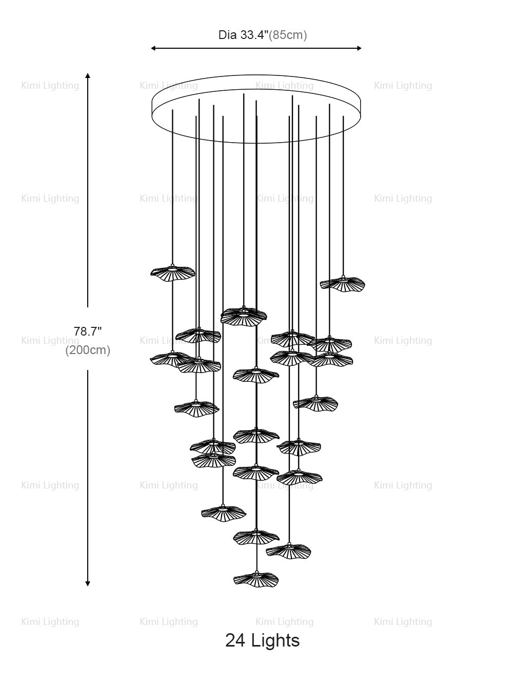 Lotus Leaf Staircase Pendant Light