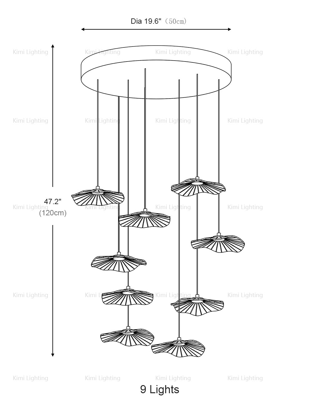 Lotus Leaf Staircase Pendant Light