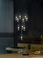 Duplex Smoky Crystal Staircase Pendant Light