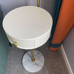 Agueda Floor Lamp – Marble & Metal Standing Light in Green or Black with Gold Accents