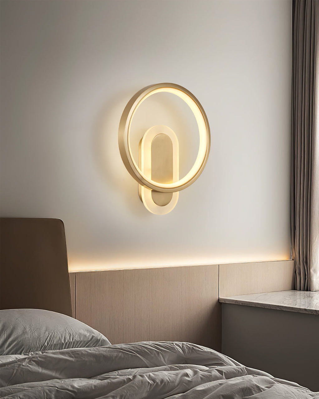 Round Brass Wall Light