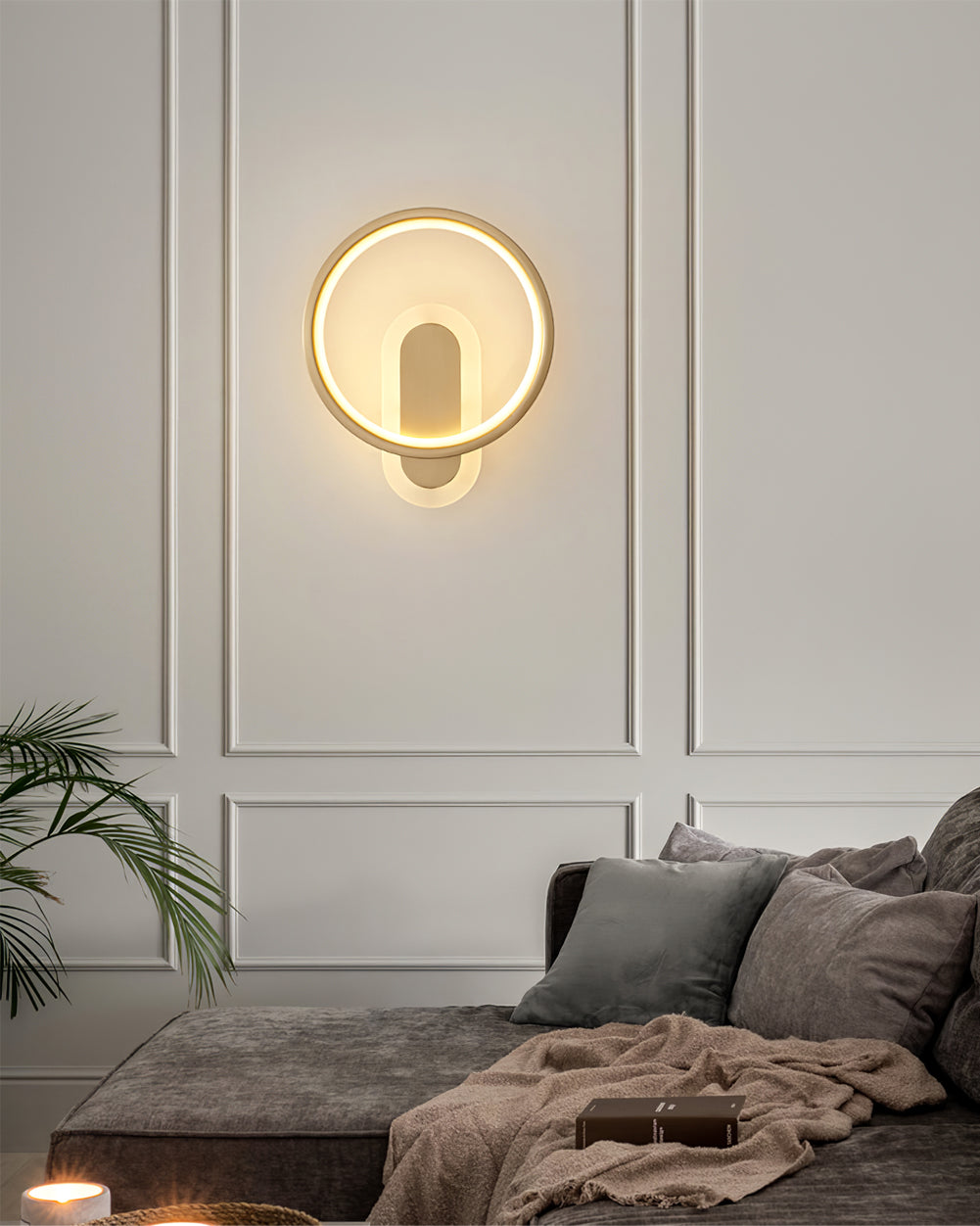 Round Brass Wall Light