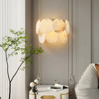 Alabaster Double Layer Round Wall Lamp