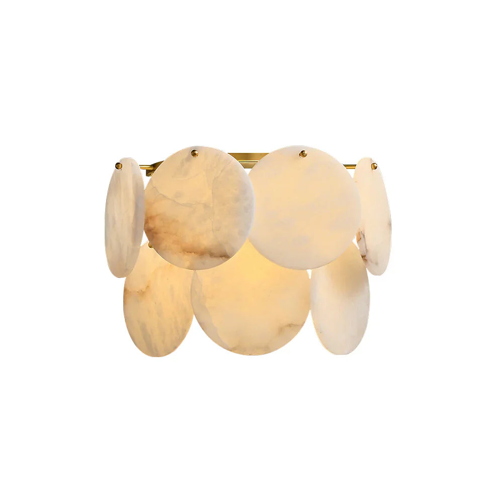 Alabaster Double Layer Round Wall Lamp