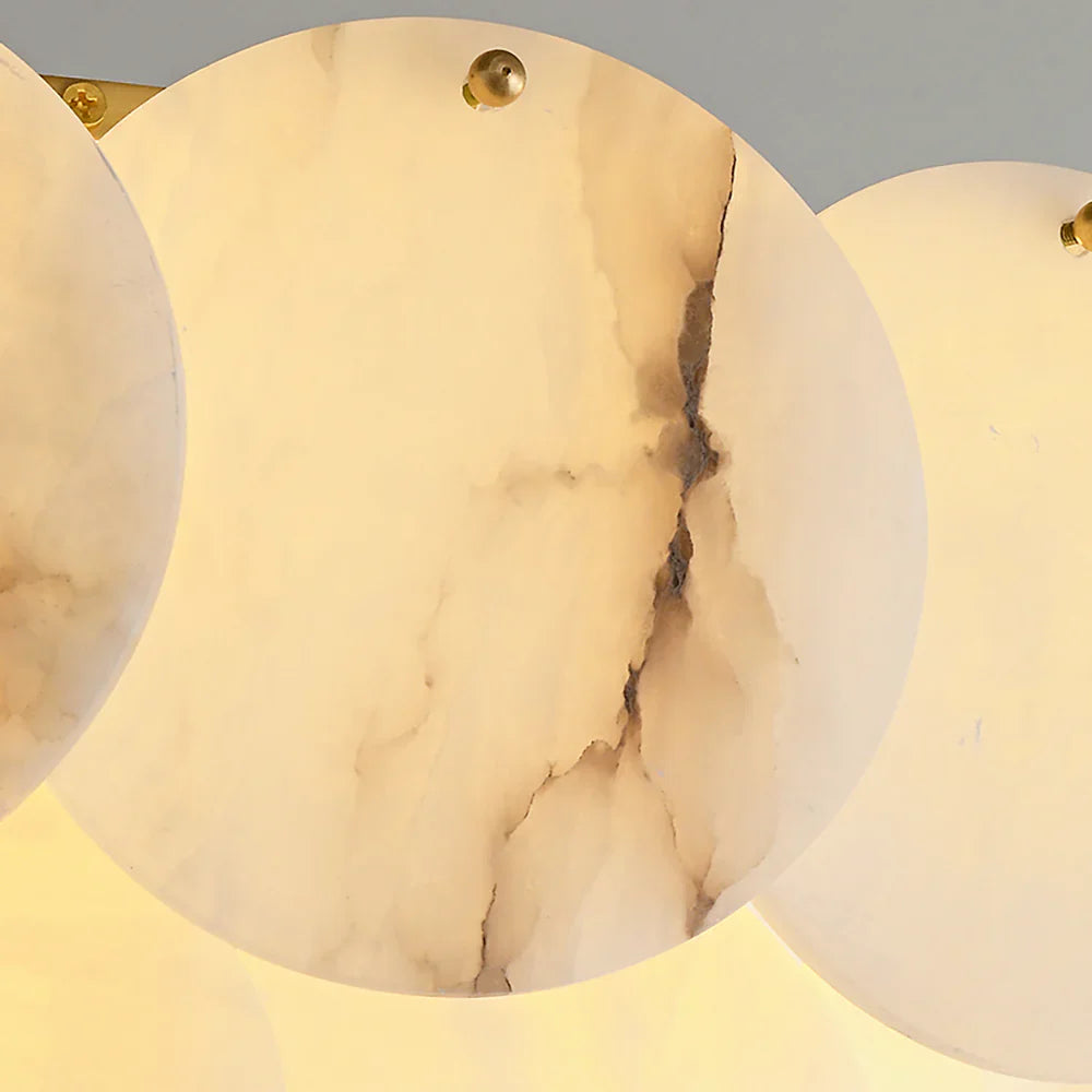 Alabaster Double Layer Round Wall Lamp