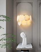 Alabaster Double Layer Round Wall Lamp