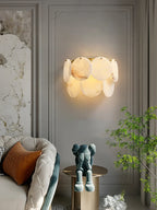 Alabaster Double Layer Round Wall Lamp