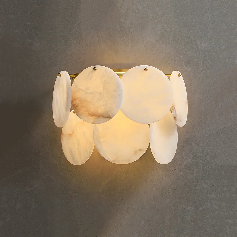 Alabaster Double Layer Round Wall Lamp