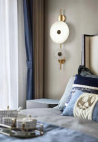 Alabaster Eclipse Round Wall Light