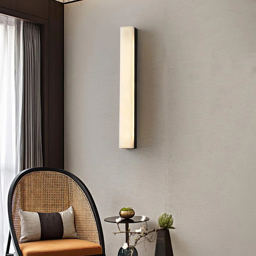 Alabaster Emerson Brass Wall Lamp