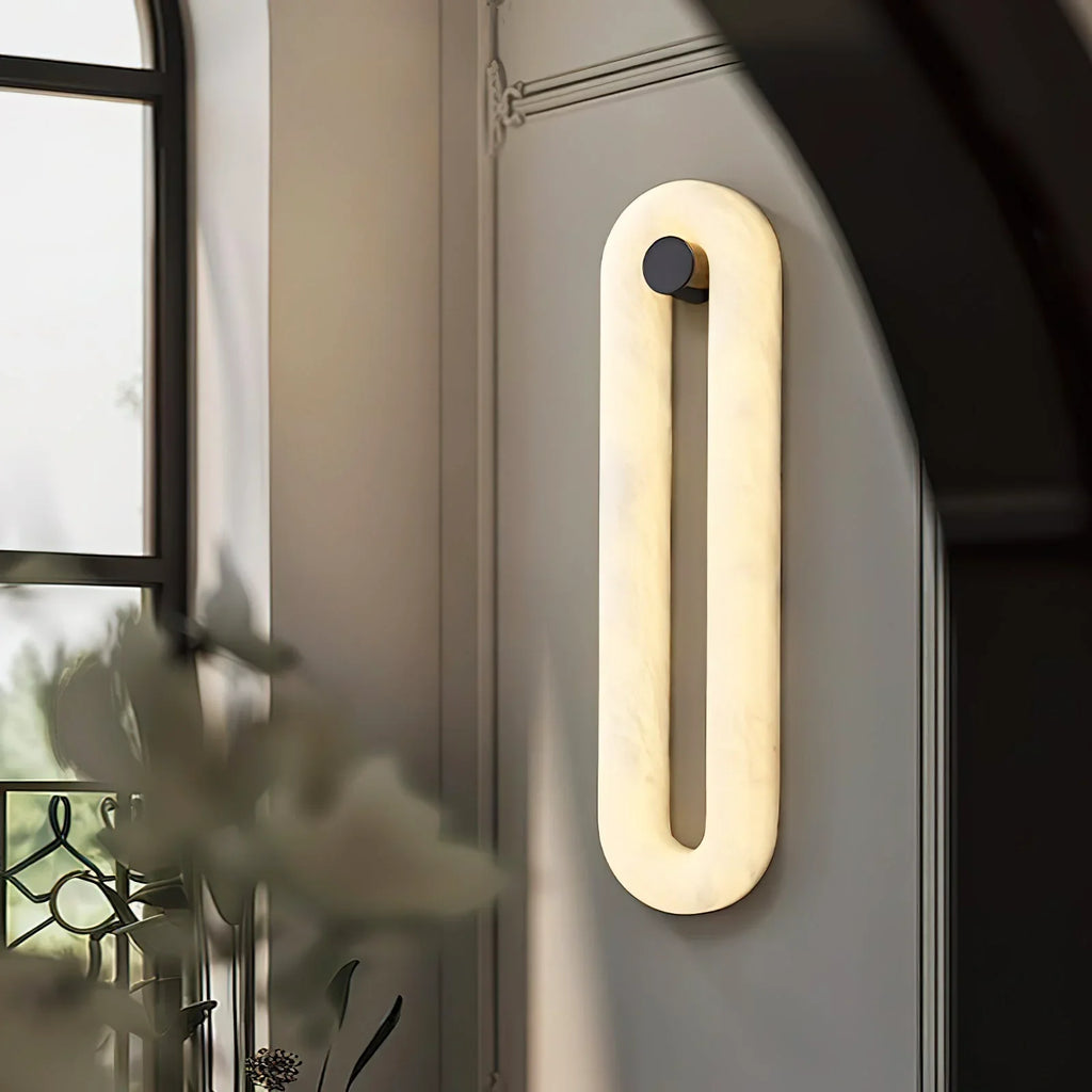 Alabaster Fader Elliptical Wall Lamp