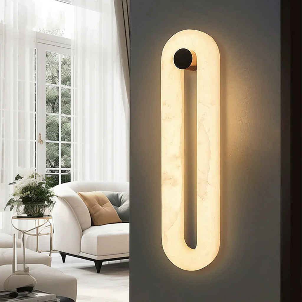 Alabaster Fader Elliptical Wall Lamp