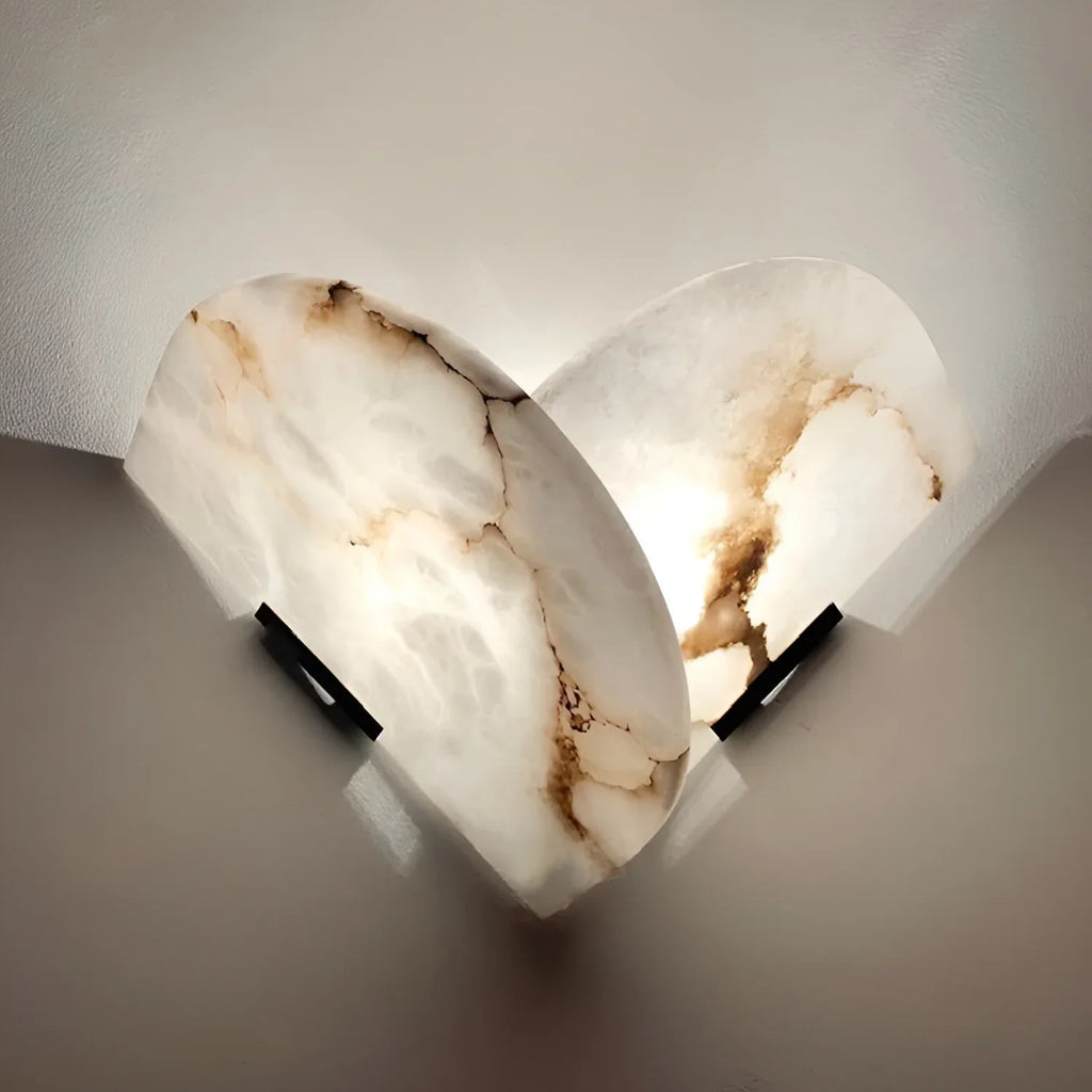 Alabaster Heart Wall Lamp