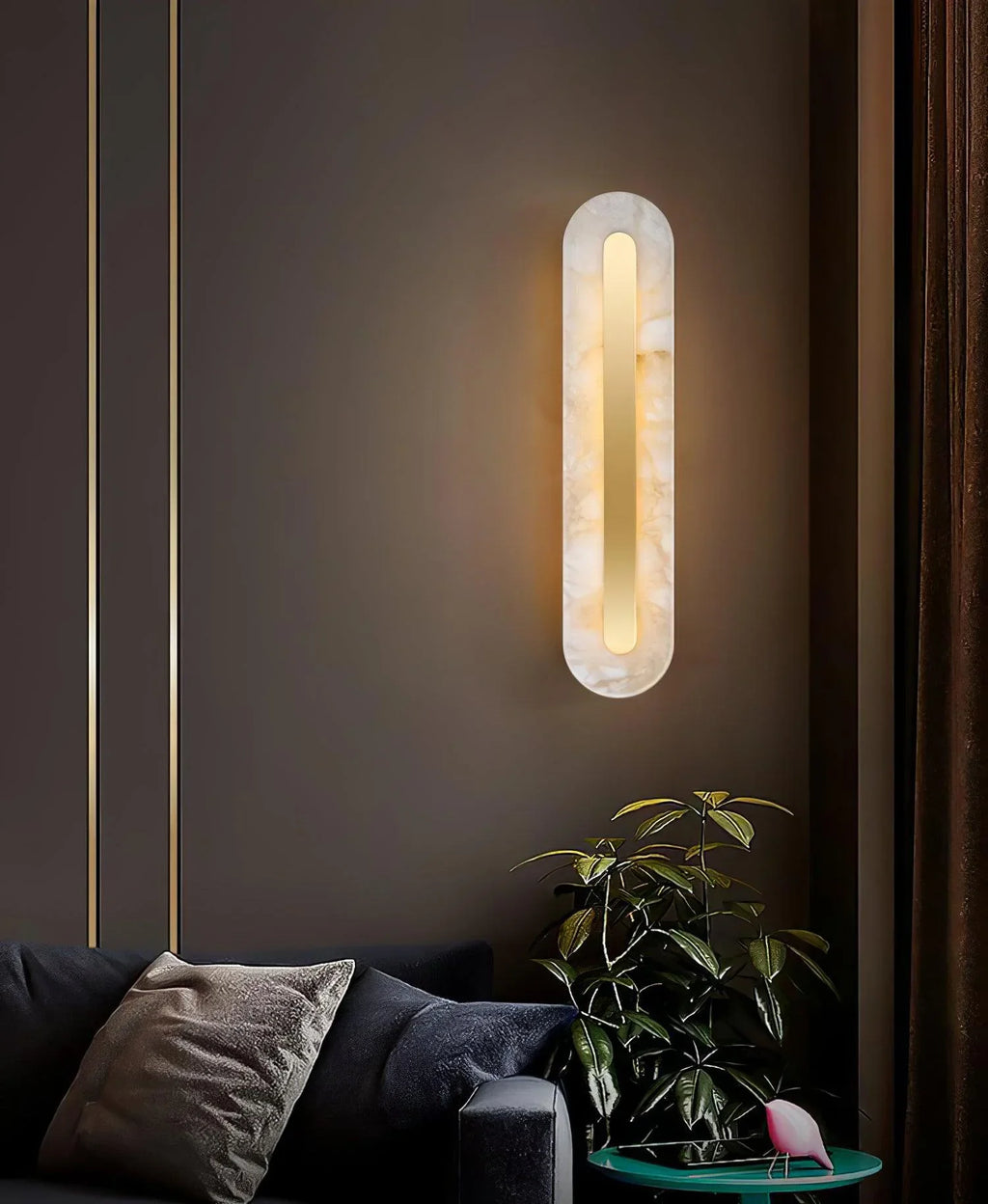 Alabaster Oval Wall Light