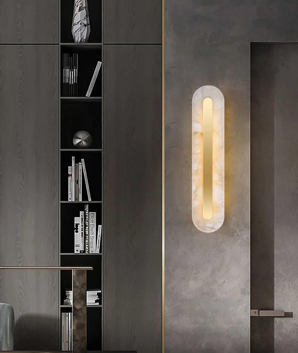 Alabaster Oval Wall Light