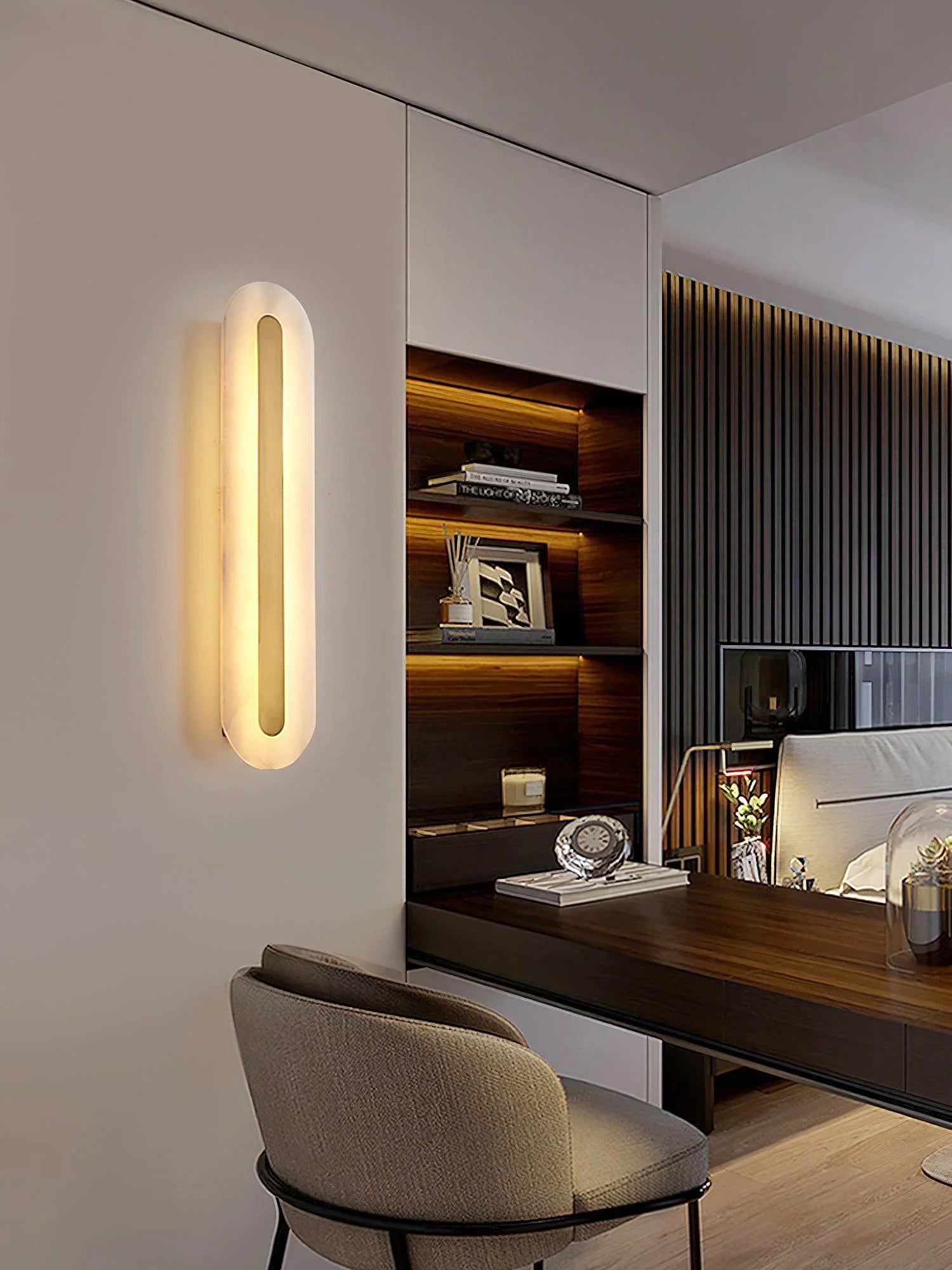 Alabaster Oval Wall Light