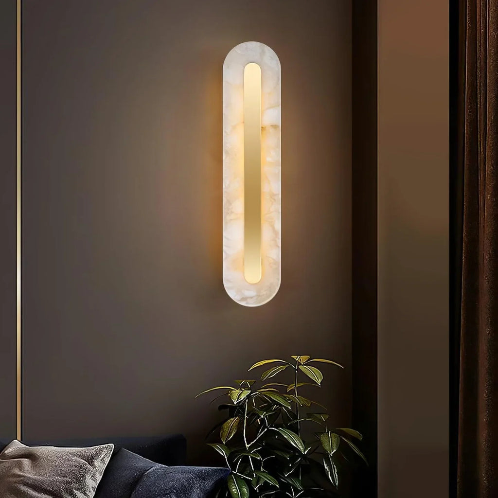 Alabaster Oval Wall Light