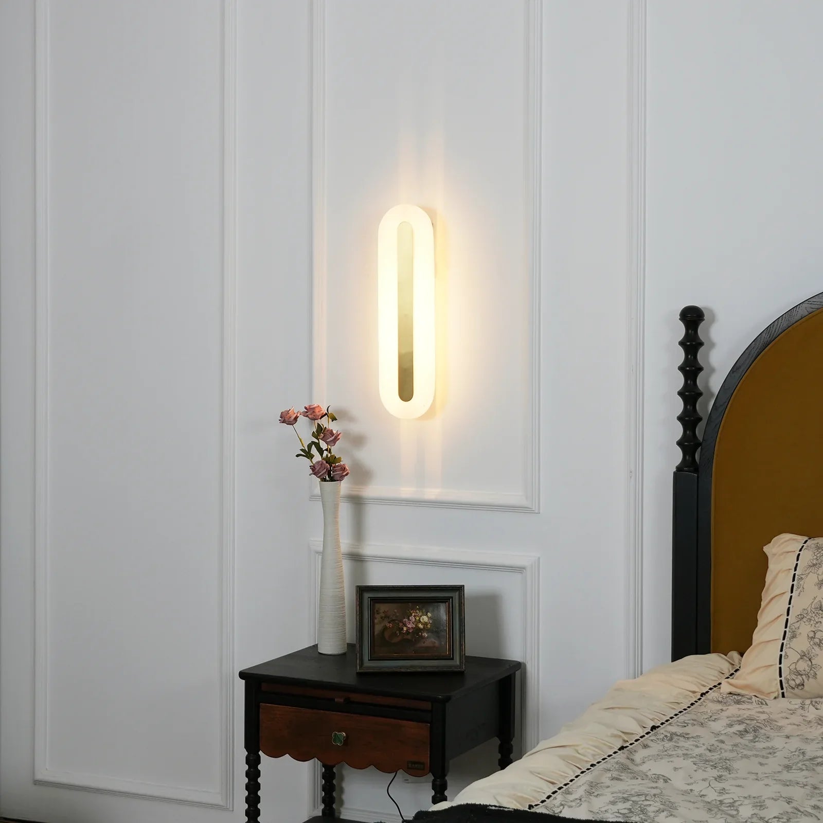 Alabaster Oval Wall Light