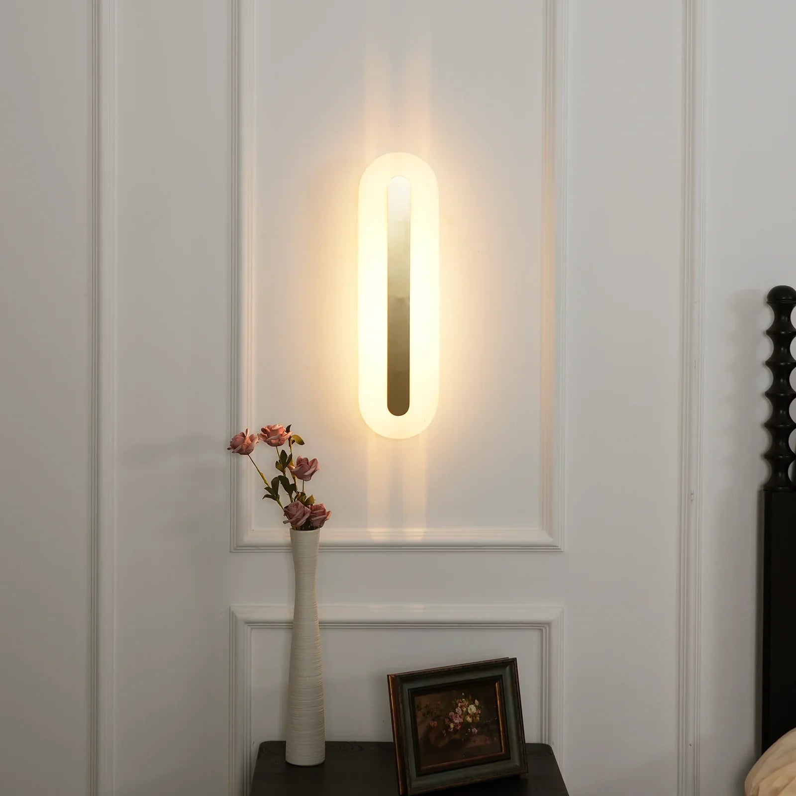 Alabaster Oval Wall Light