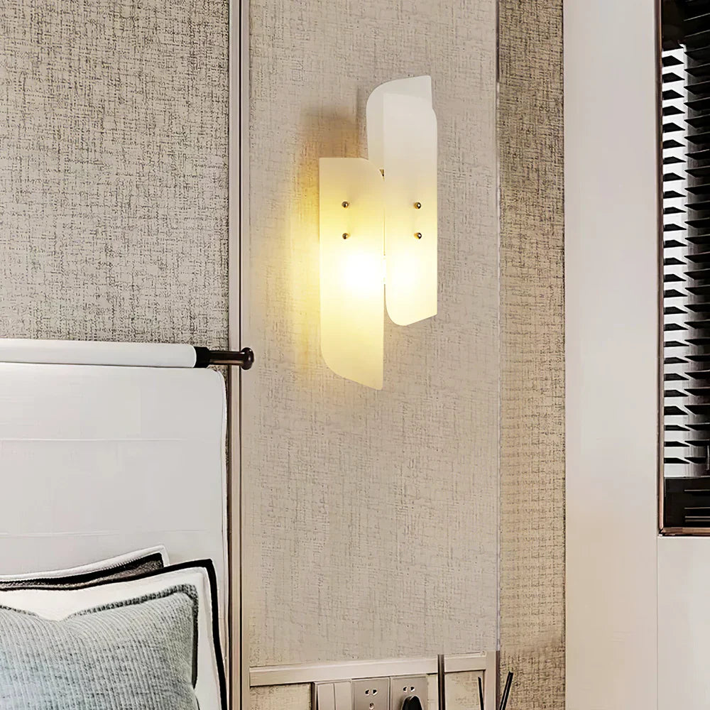 Alabaster Megalith Brass Wall Light
