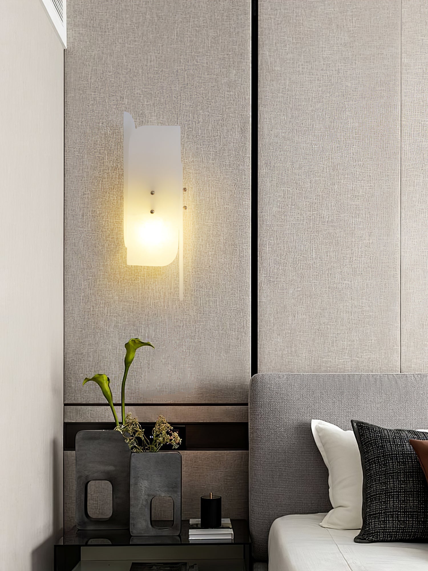 Alabaster Megalith Brass Wall Light