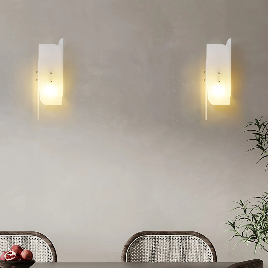 Alabaster Megalith Brass Wall Light