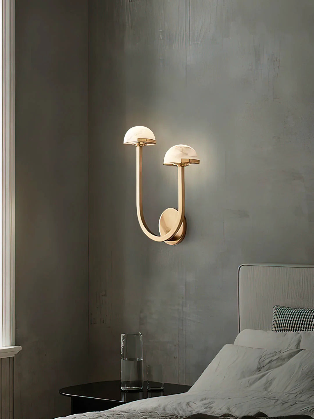 Alabaster Modern Mushroom Wall Lamp